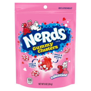 Nerds Valentine's Gummy Clusters Candy 8oz Peg Pouch 6ct